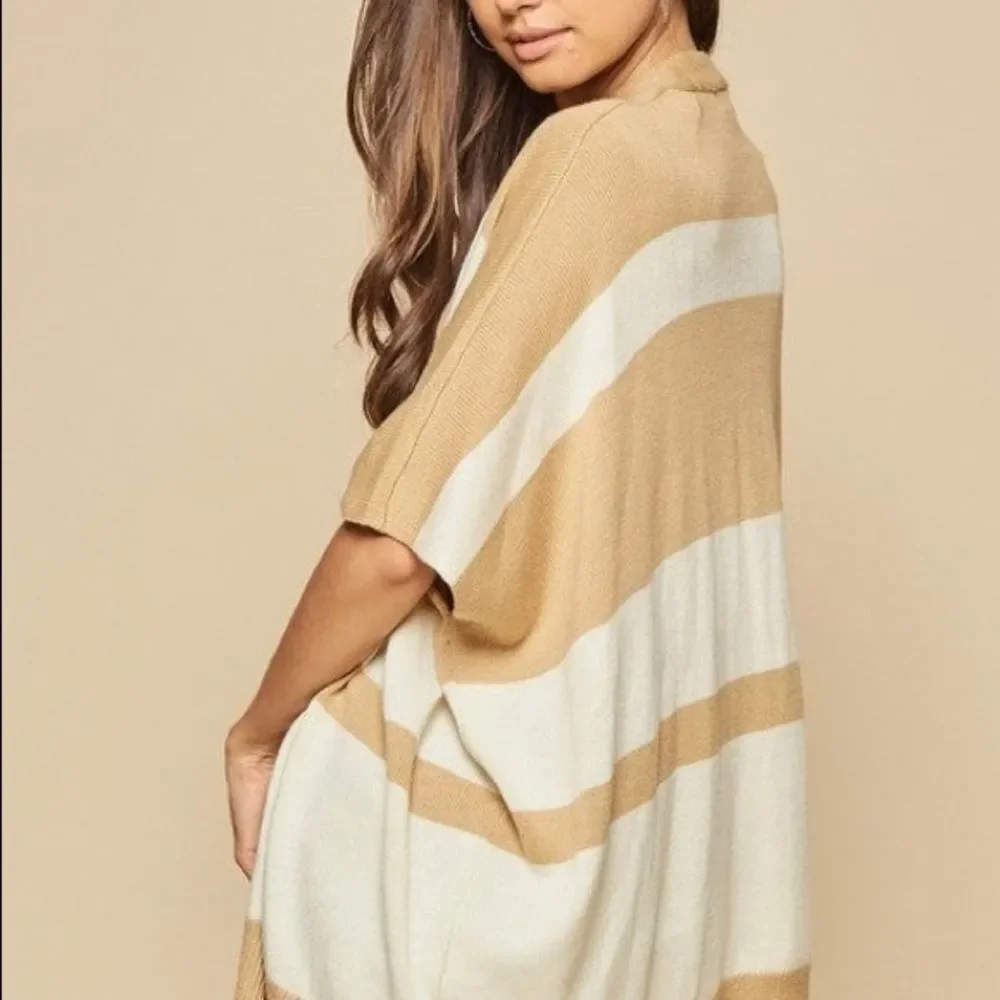 Open Front Striped Cardigan - Picture 5 of 5